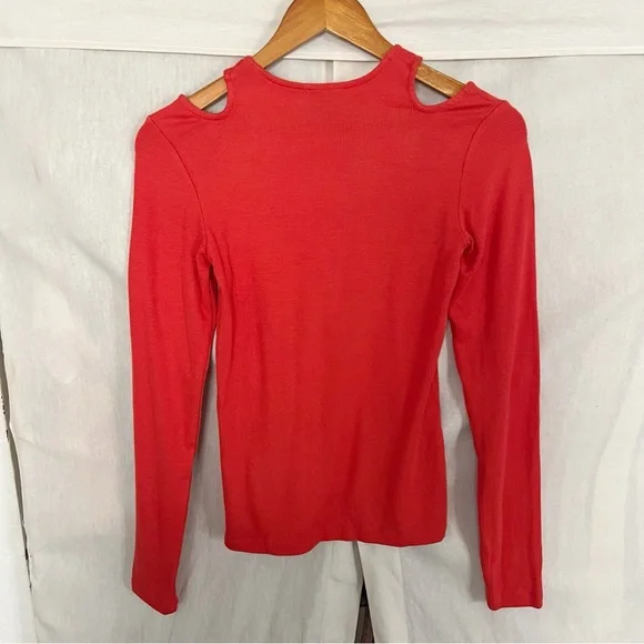 SOLD 🛑 Reiss Laurel Orange Ribbed Cutout Long Sleeve Top NWT - Picture 8 of 11